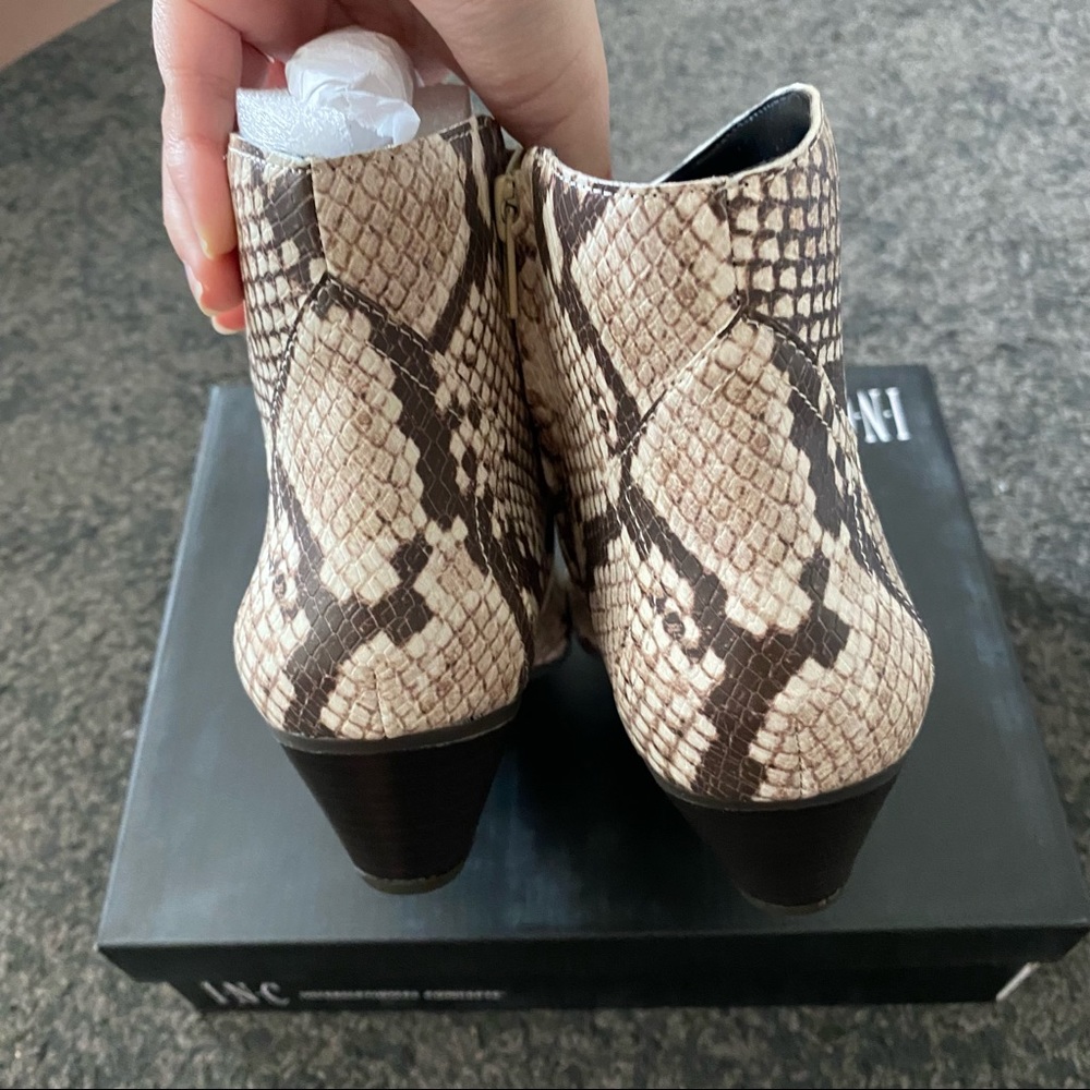 INC Idra Snake Print Ankle Boots - Picture 7 of 8